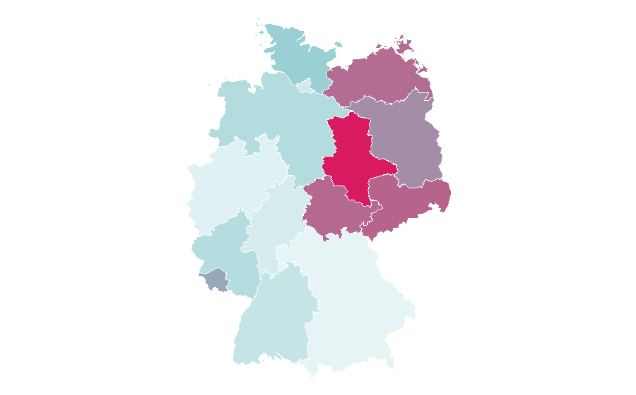 Affinity by region — 1500 metres, Germany