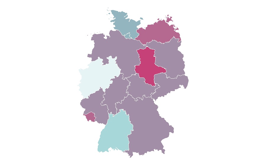 Affinity by region — 1970s in music, Germany