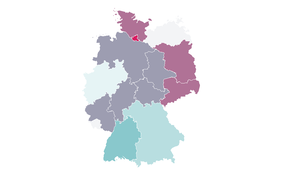Affinity by region — 1990s in music, Germany