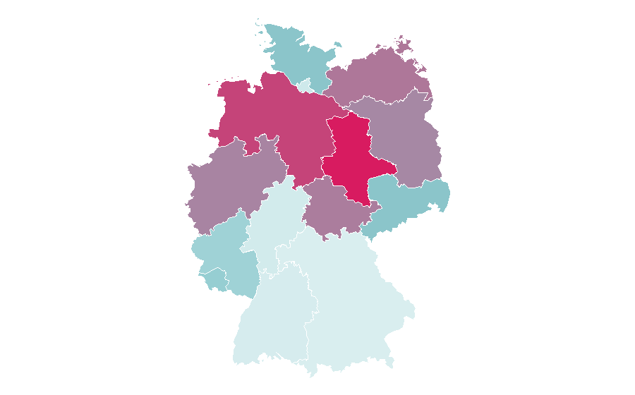Affinity by region — Ab ins Beet!, Germany