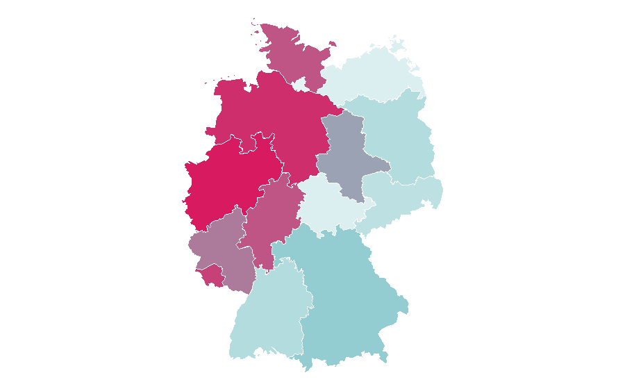 Affinity by region — ADN (newspaper), Germany