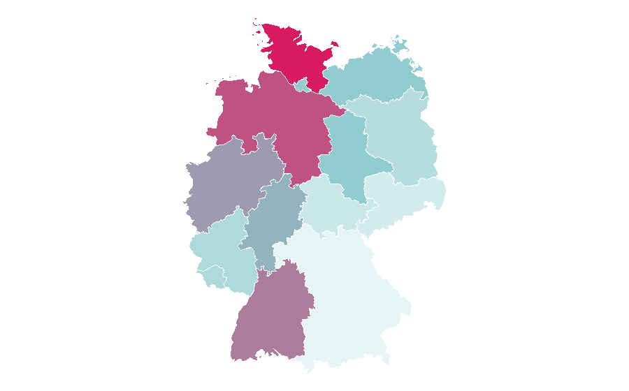 Affinity by region — Agricultural science, Germany