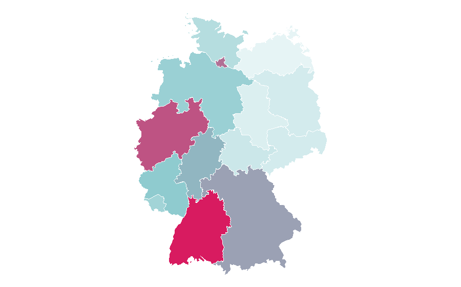 Affinity by region — Albanian language, Germany