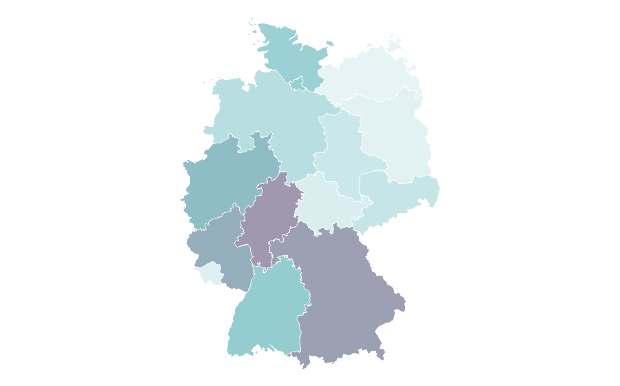 Affinité par région — Ancient Greek, Allemagne
