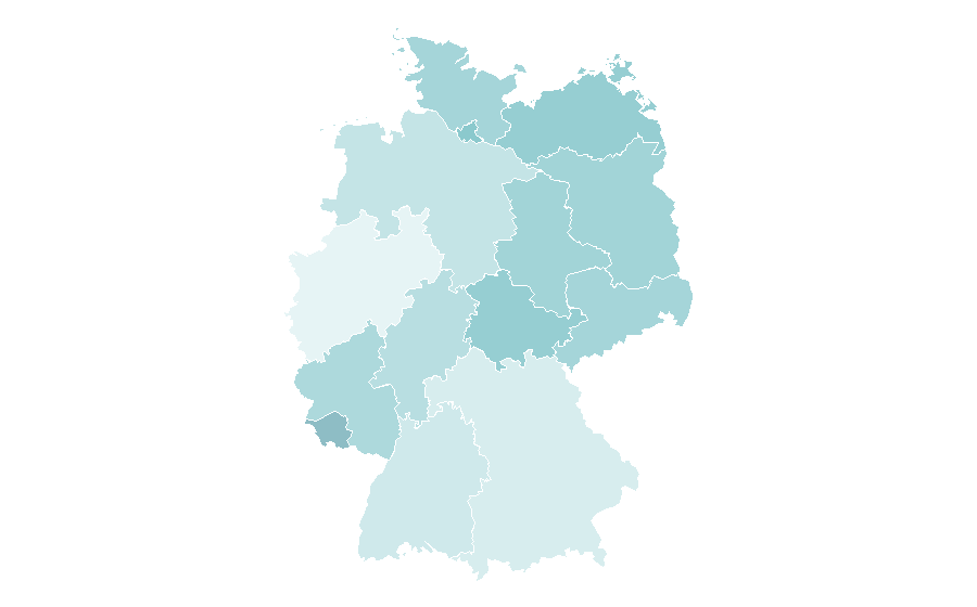 Affinity by region — Artistic gymnastics, Germany