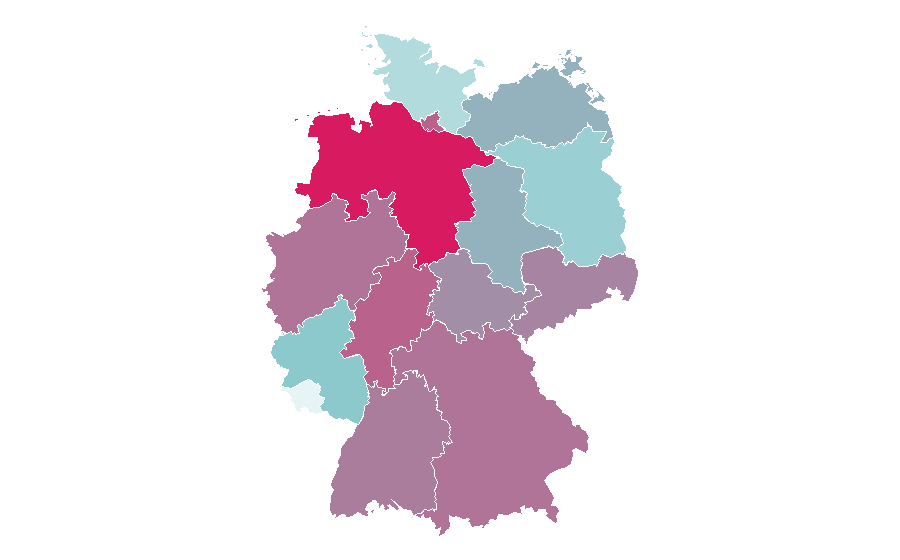 Affinité par région — Audi A6, Allemagne