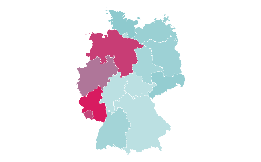 Affinity by region — Austria women's national football team, Germany