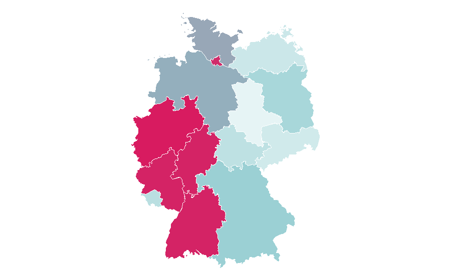 Affinity by region — Bachelor of Science, Germany