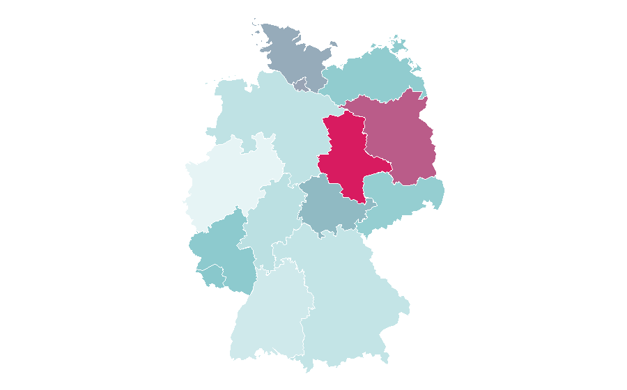 Affinity by region — Bachelor of Science in Nursing, Germany