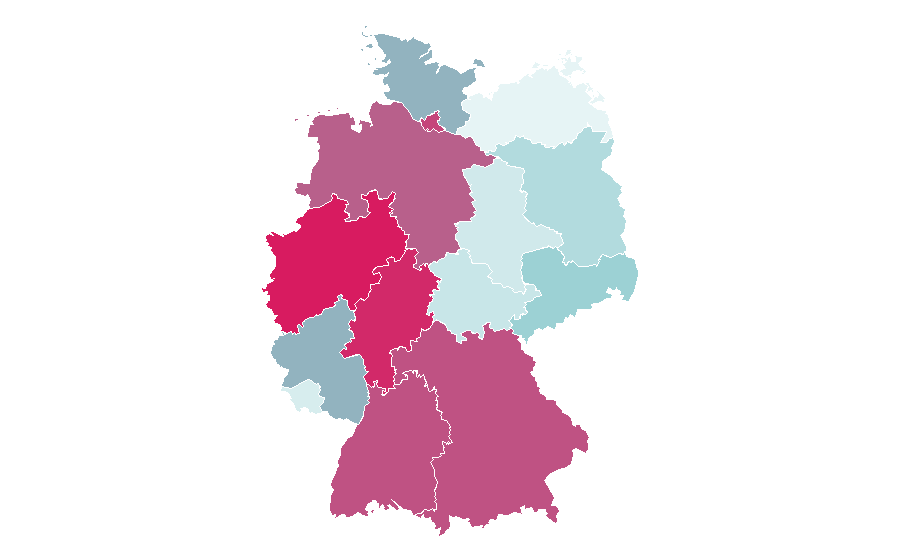 Affinité par région — Bachelor's degree, Allemagne