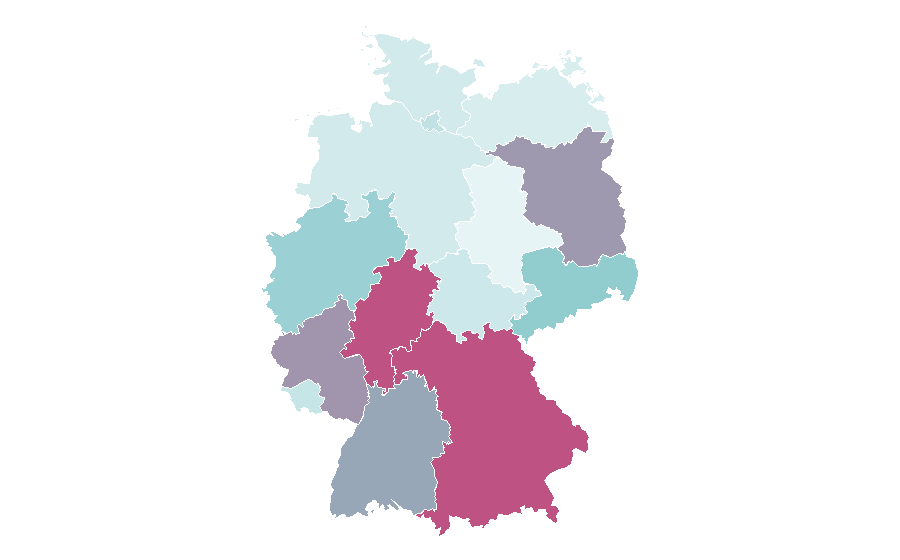 Affinity by region — Barbershop music, Germany