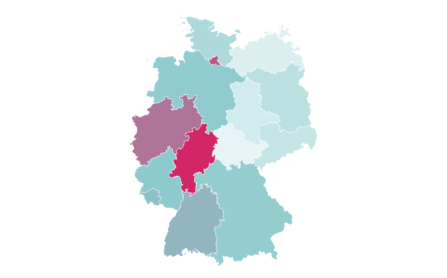 Afinidad por región — Barcelona, Alemania