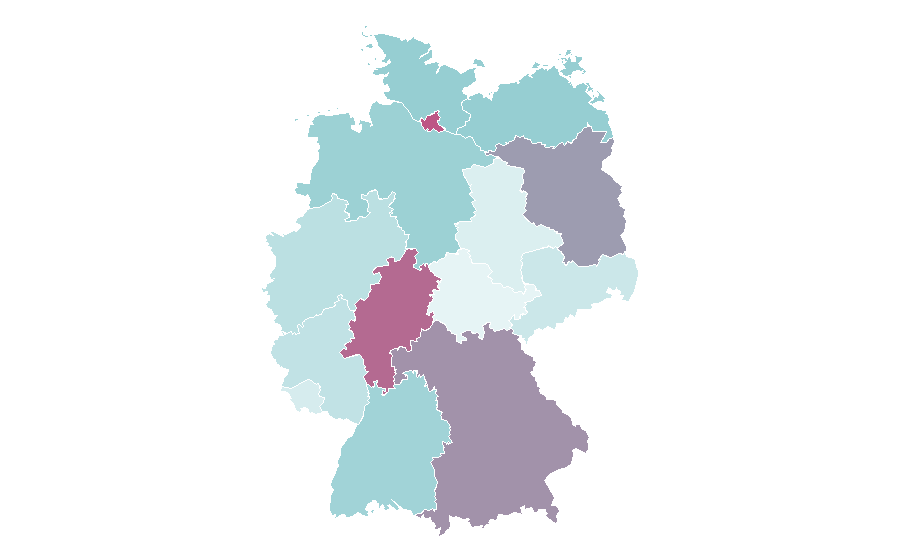 Afinidad por región — Bass fishing, Alemania