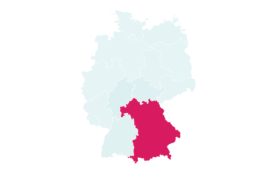 Affinity by region — Bayern 1, Germany