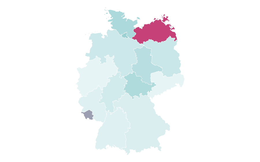Affinity by region — Beach soccer, Germany