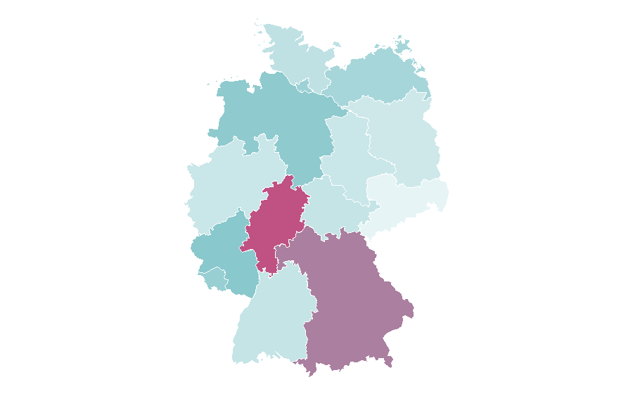 Afinidad por región — Beauty pageant, Alemania
