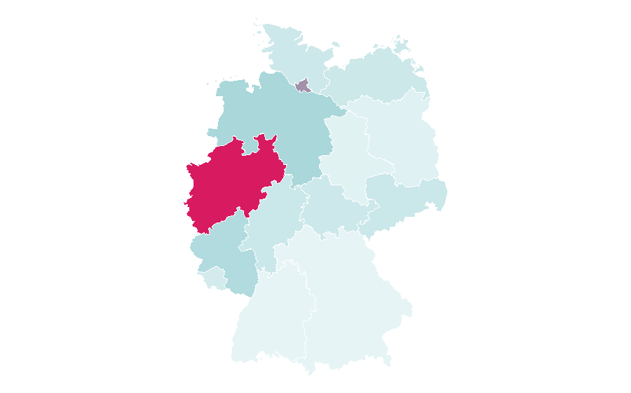 Affinity by region — Betreutes Fühlen, Germany