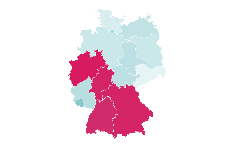 Affinity by region — Bosnian language, Germany
