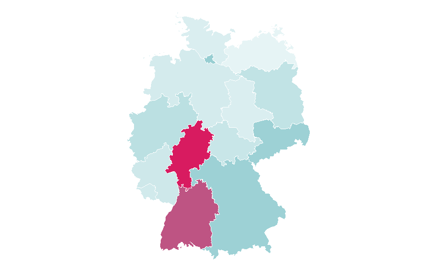 Affinity by region — Branch (banking), Germany