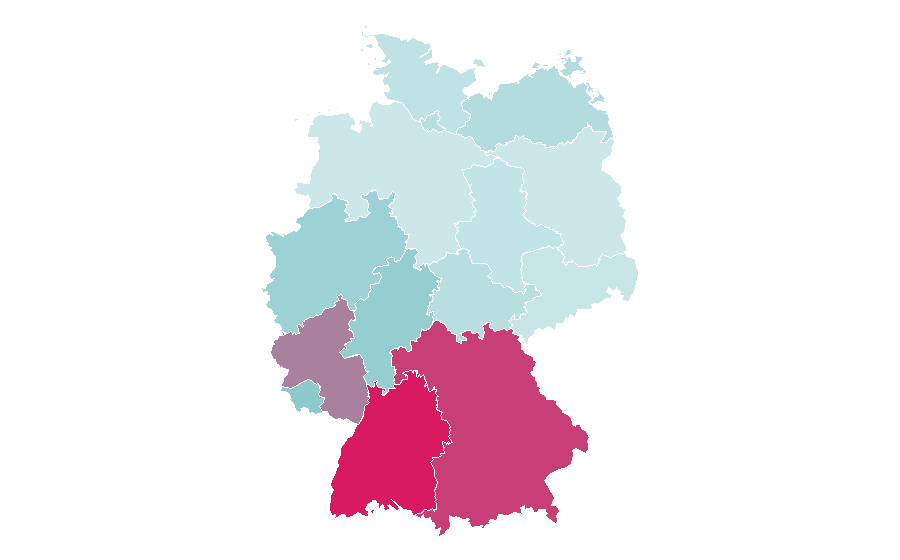 Affinité par région — Bridal registry, Allemagne