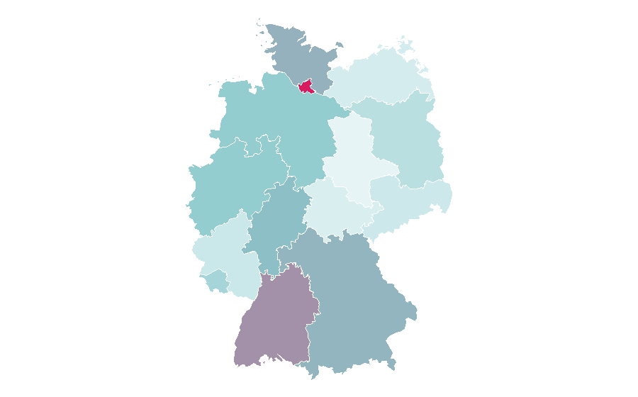 Affinity by region — Brigitte (magazine), Germany