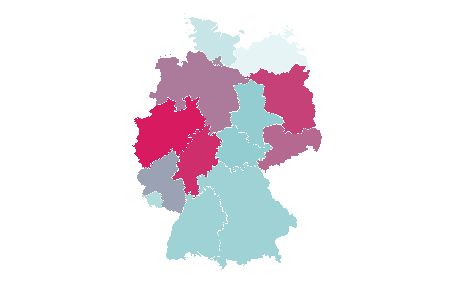 Affinity by region — Brown hair, Germany