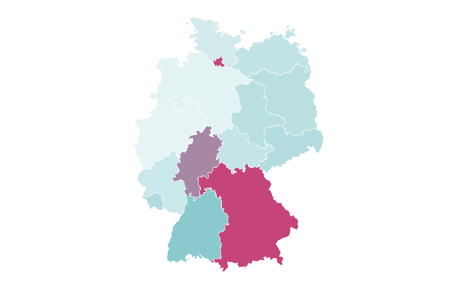 Affinity by region — Campeonato Brasileiro Série B, Germany