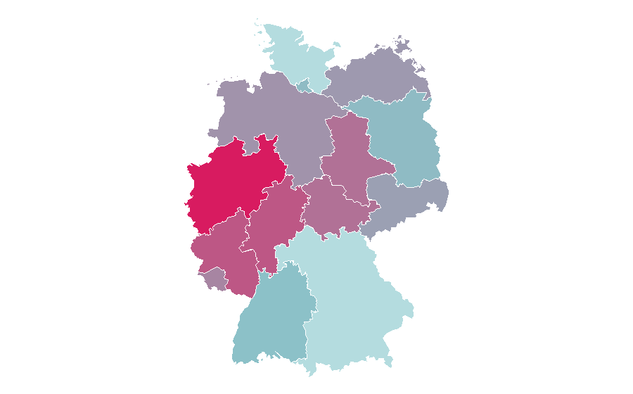 Afinidad por región — Cane Corso, Alemania