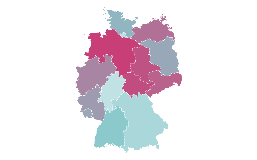 Affinité par région — Card games, Allemagne