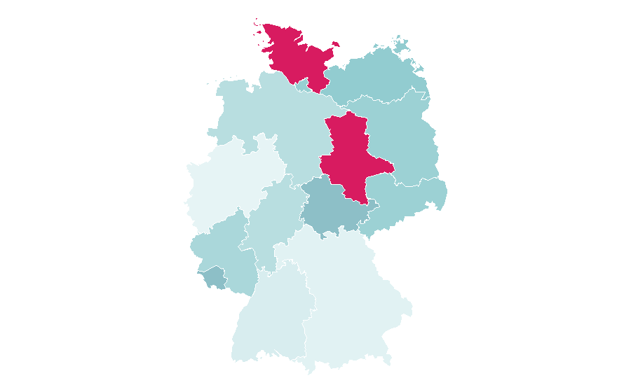 Affinité par région — Carnivora, Allemagne