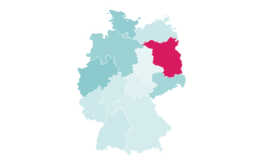 Affinity by region — Cheerleading, Germany