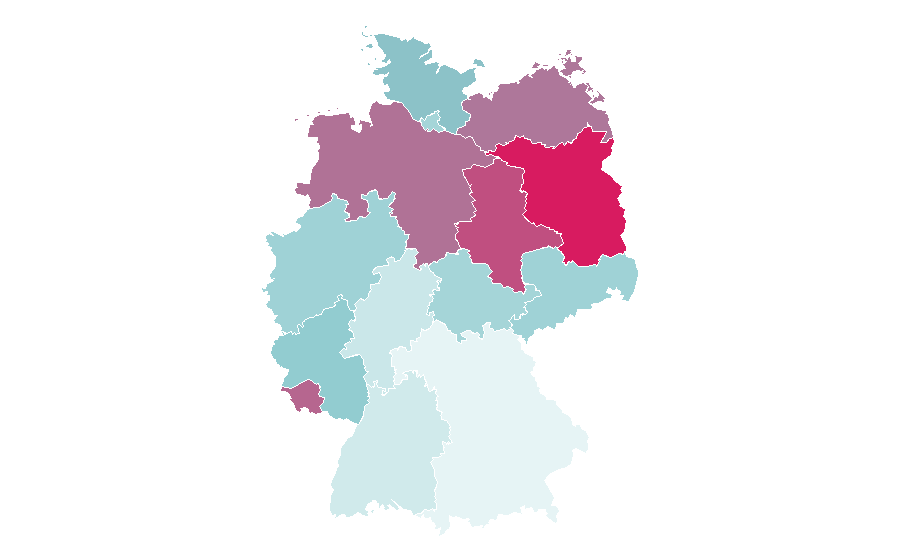Affinity by region — Children's music, Germany