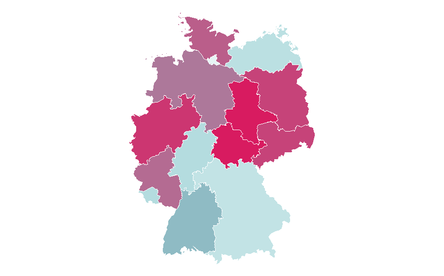 Afinidad por región — CHIP Online, Alemania