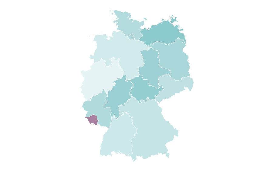 Affinity by region — Christian denominations, Germany