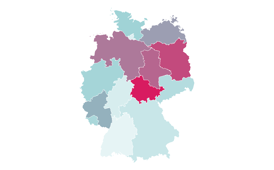 Affinity by region — Civil service, Germany
