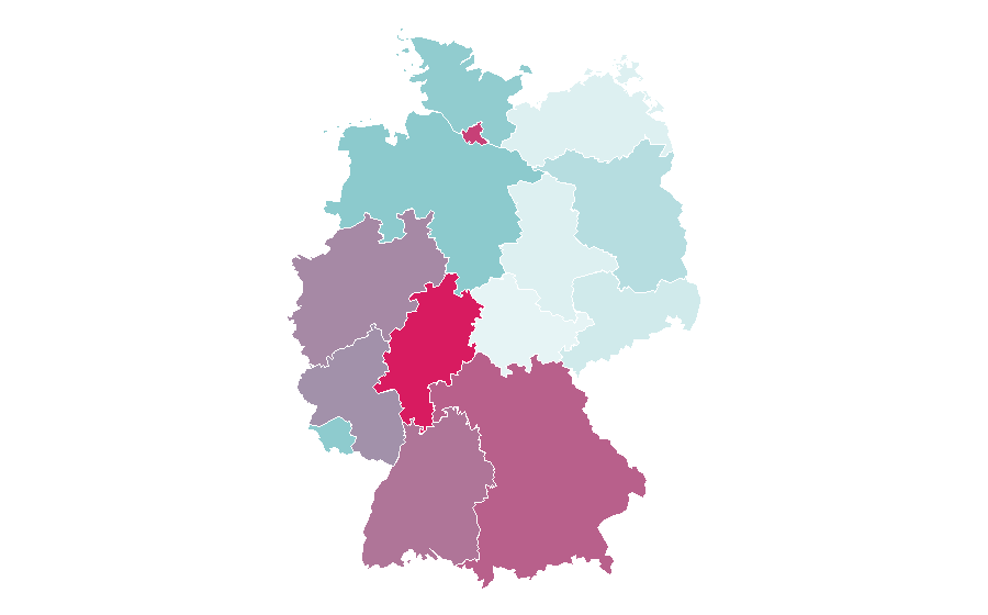 Affinité par région — Coach (sport), Allemagne