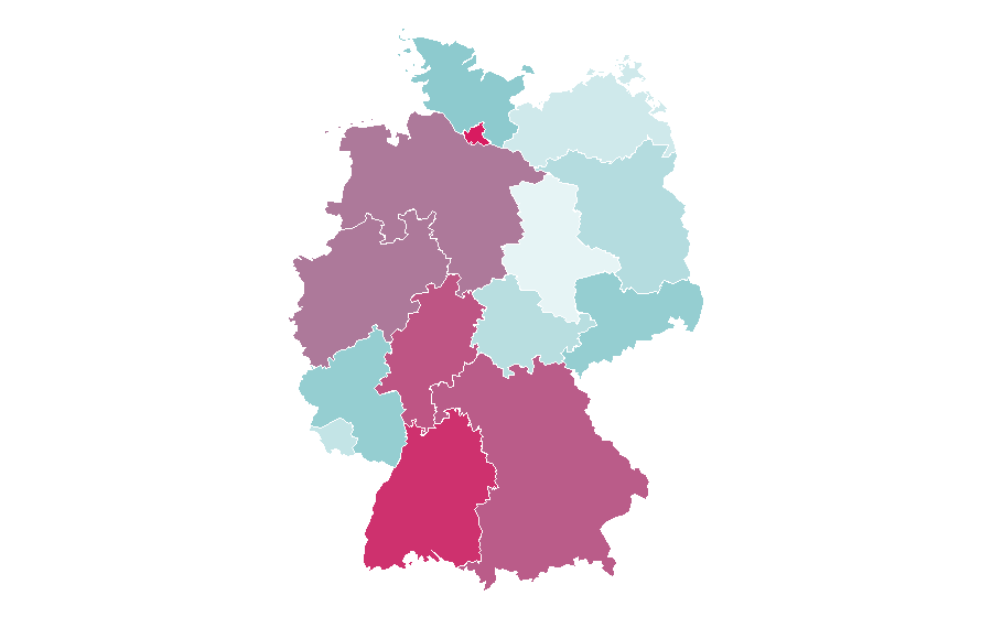 Affinity by region — Colombia, Germany
