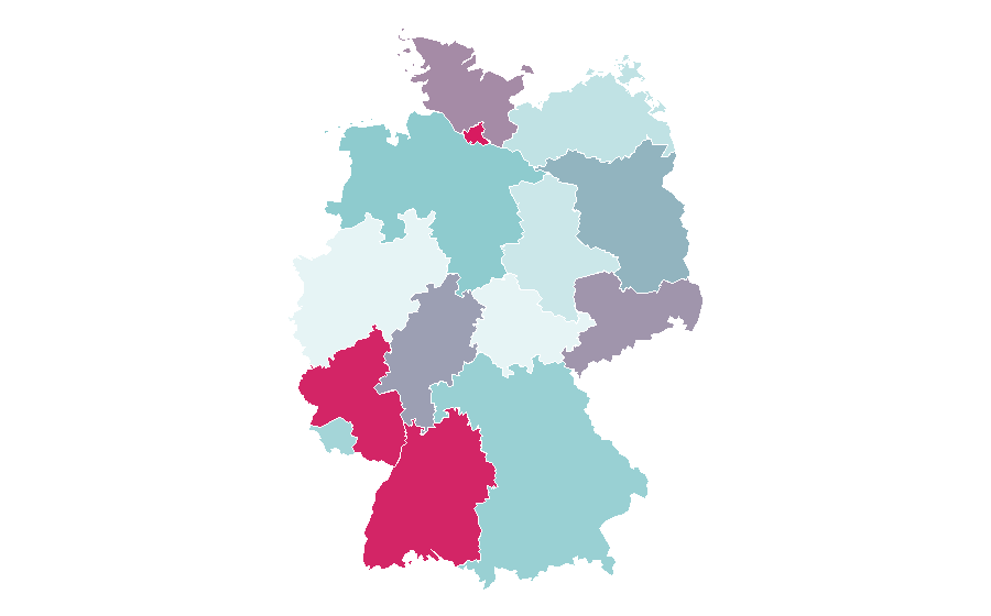 Affinità per regione — Combat sport, Germania