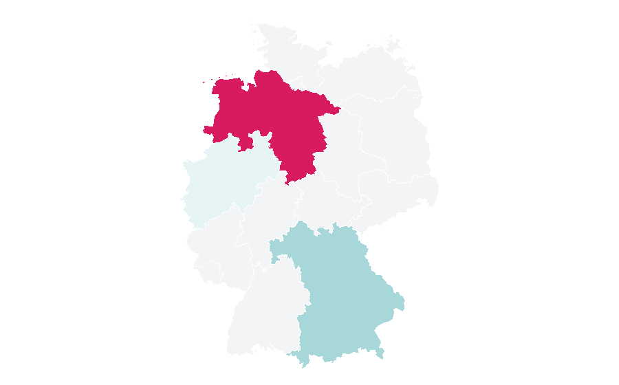 Affinità per regione — Contemporary hit radio, Germania