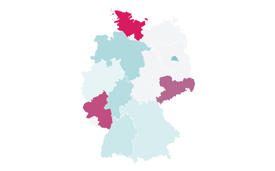 Affinity by region — County seat, Germany