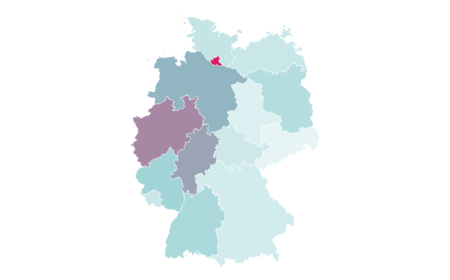 Affinity by region — Criminology, Germany