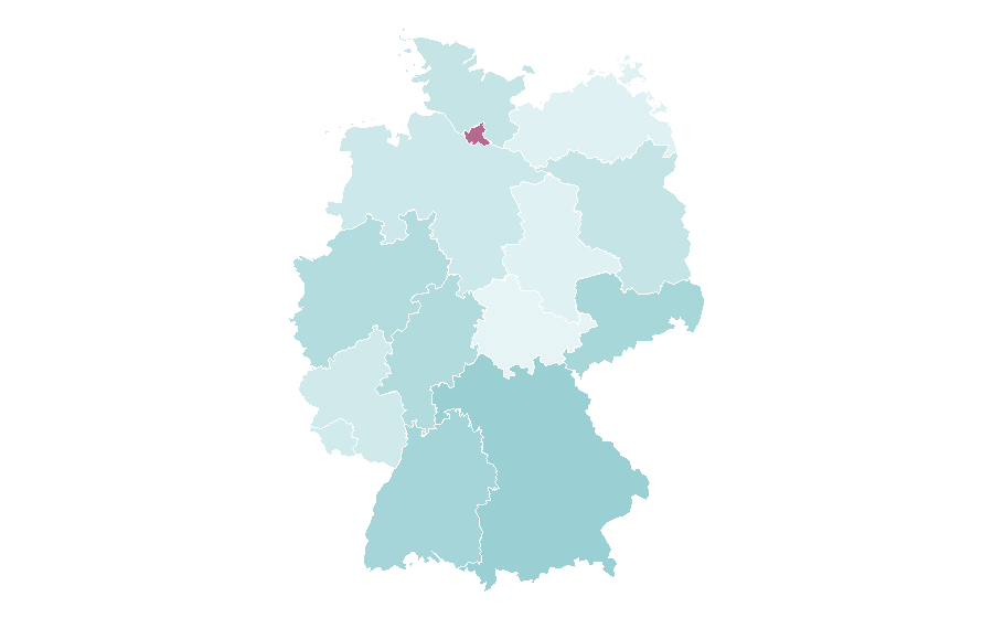 Affinity by region — Cue sports, Germany