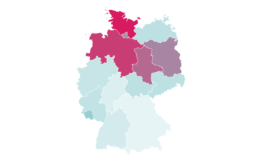 Affinity by region — Dancesport, Germany