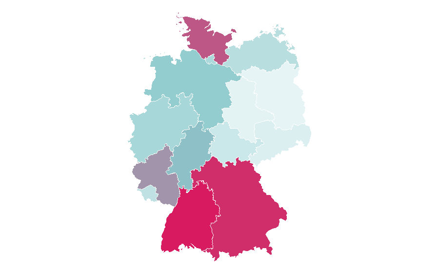 Affinity by region — Danish Superliga, Germany