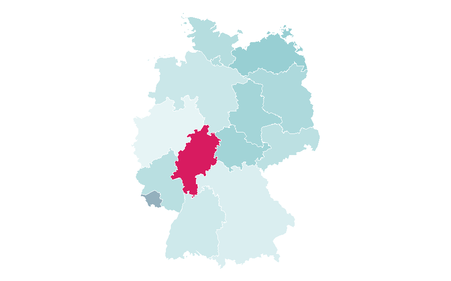 Affinity by region — Dental school, Germany