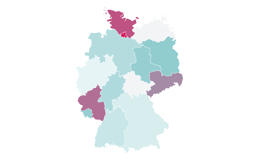 Affinity by region — Dental therapist, Germany