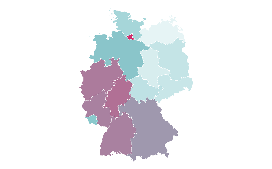 التقارب حسب المنطقة — Deutsch lernen, ألمانيا