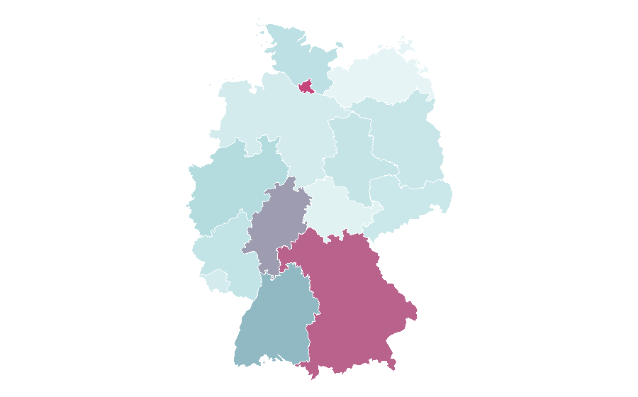 Afinidad por región — Diving, Alemania