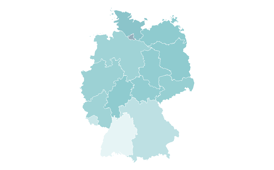 Affinity by region — Domhnall Gleeson, Germany