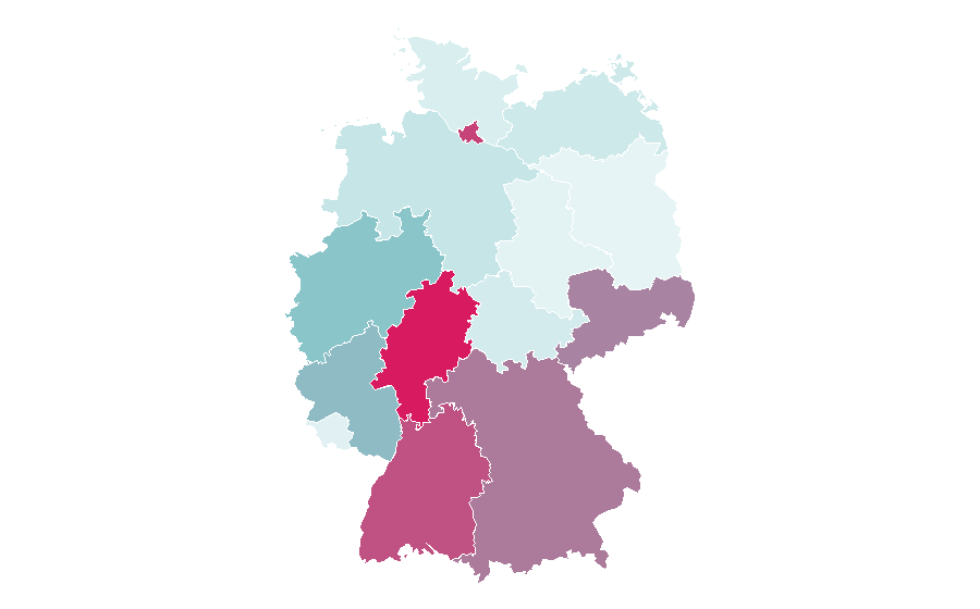 Affinity by region — DV (newspaper), Germany